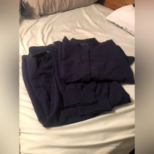 Navy size large figs jogger pants and matching navy large top